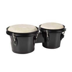   BG-402-BK Hayman  bongo, hardwood, 6,8"+7,8", rawhide skins, black hardware, black