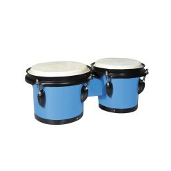   BG-402-BU Hayman  bongo, hardwood, 6,8"+7,8", rawhide skins, black hardware, blue