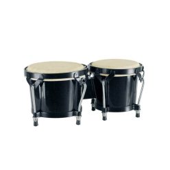   BG-405-BK Hayman  bongo, hardwood, 6,85"+7,95", rawhide skins, black hardware, black