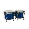 Hayman BG-405-BU Hartholz-Bongos – 6,85″ & 7,95″ Hochglanz Blau, Naturrohhaut-Felle, schwarze Hardware