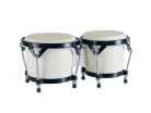 BG-405-WH Hayman  bongo, hardwood, 6,85"+7,95", rawhide skins, black hardware, white