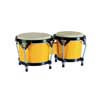 Hayman BG-405-YE Hartholz-Bongos – 6,85″ & 7,95″ Hochglanz Gelb, Naturrohhaut-Felle, schwarze Hardware