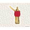 BN-550-RD Proel  banana chassis connector, 1-pole metal gold + red cap-ring