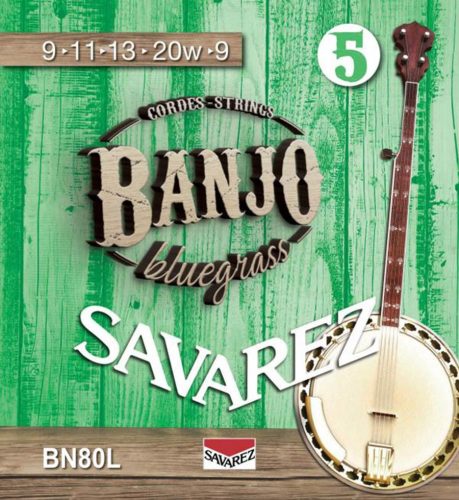 BN80L Savarez  string set 5-string banjo, bluegrass, light, 009-011-013-020W-009