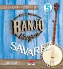 BN80M Savarez  string set 5-string banjo, bluegrass, medium, 010-012-014-022W-010