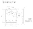 BS-TC1-AC Gotoh Master Relic Collection bridge for e-guitar, Teaser,  pitch 10,8mm, brass "In-tune" saddles, aged chrome