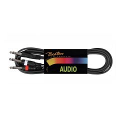   BSG-210-3 Boston  audio cable, black, 2x jack mono - jack stereo, 3.00 meter