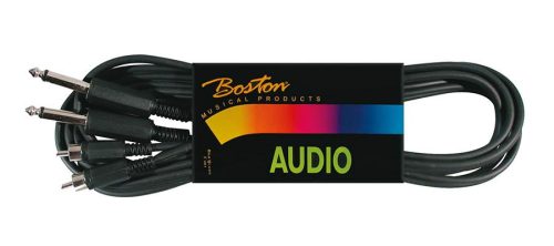 BSG-310-6 Boston  audio cable, black, 2x rca - 2x jack mono, 6.00 meter