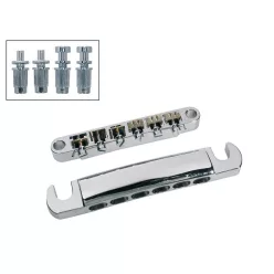   BT-168-C Boston  bridge and tailpiece set, 12-string, with studs, 12" radius, stringspacing 54,7 mm, chrome