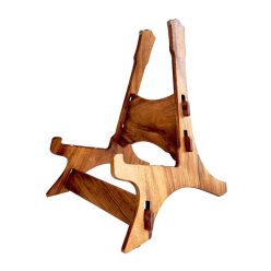   BZS1R Bromo Blanc Series solid Trembesi wooden guitar stand with cork supports (small logo at back of the stand)