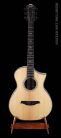 BZS1R Bromo Blanc Series solid Trembesi wooden guitar stand with cork supports (small logo at back of the stand)