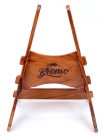 BZS1 Bromo Blanc Series solid Trembesi wooden guitar stand, with cork supports (large logo at front of the stand)