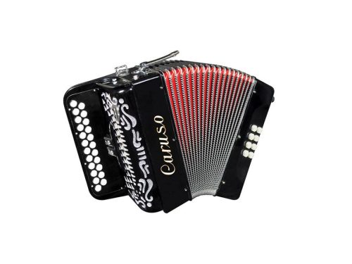 C-04BC-BK Caruso  diatonic accordion, 23-6 BC, 4 chords, with case & straps, black