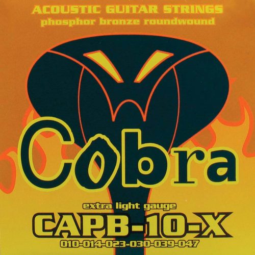 CAPB-10-X Cobra  string set acoustic, phosphor bronze wound extra light, 010-014-023-030-039-047