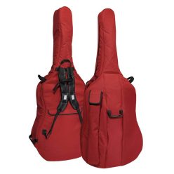   CB-112 Boston  double bass bag 1/2, wine red, 19mm soft padding, 2 straps, various accessory pockets