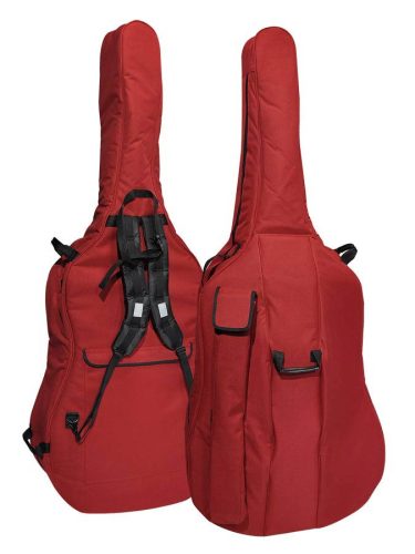 CB-114 Boston  double bass bag 1/4, wine red, 19mm soft padding, 2 straps, various accessory pockets