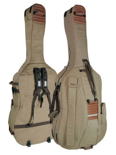 CB-534 Boston  double bass bag 3/4, beige-brown, 23mm padding, deluxe, 2 straps, various accessory pockets