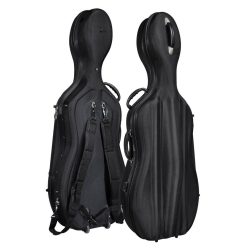   CC-244-BK Leonardo  cello case 4/4, soft foam moulded, wheels, 2 straps, zipper lock, black, 5,3kg