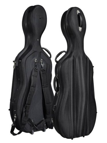 CC-244-BK Leonardo  cello case 4/4, soft foam moulded, wheels, 2 straps, zipper lock, black, 5,3kg