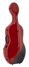 CC-944-RD Leonardo Pro series cello case 4/4 full carbon, chili red/black carbon, 3,4kg