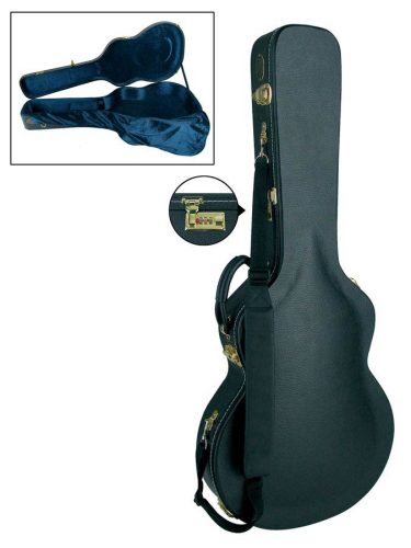 CEG-500-SA Boston Traditional Pro deluxe case for 335-model guitar, wood, arched, with lock and shoulder strap