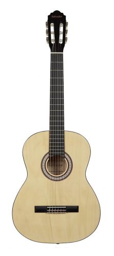 Salvador CG-144-NT - Kids Sorozat Klasszikus Gitár Teljes Méret, Hárs Hátlap és Oldalak, Nikkel Bundok, Trussrod, Fényes Natúr Lakkozás