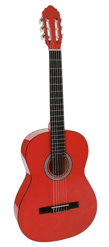 CG-144-RD Salvador Kids Series classic guitar full scale, linden back and sides, nickel frets, trussrod, gloss red finish