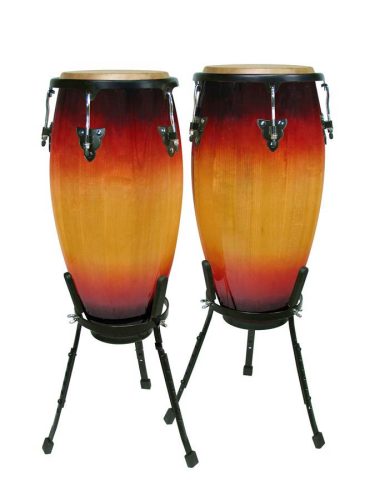 CNG-25-SB Hayman  conga set, 10"+11", hardwood, with basket style stand, sunburst