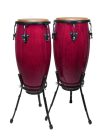 CNG-25-WR Hayman  conga set, 10"+11", hardwood, with basket style stand, winered