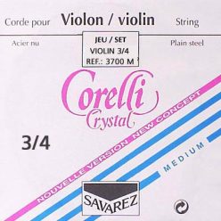   CO-3700-M Corelli Crystal violin string set 3/4, consists of CO-3701-M, CO-3702-M, CO-3703-M and CO-3704-M