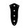 CP-JB-AB Boston  control plate, Jocker bass, 9,5mm holes for inch pots, black gloss