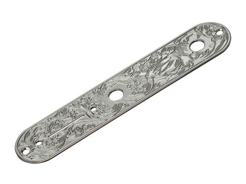 CP10-ART01C Gotoh Luxury Mode control plate for Teaser guitar, engraved acanthus style motif, chrome