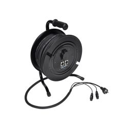   CR-02P-25 Boston  cable drum, 25 meter, in 2 xlr male and female schuko, out 2 xlr female and schuko