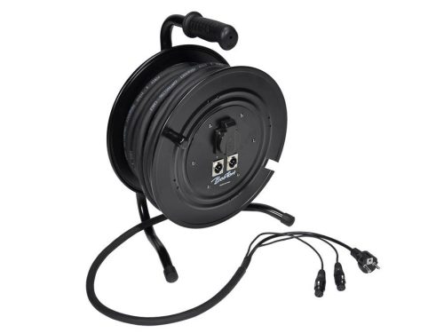 CR-02P-25 Boston  cable drum, 25 meter, in 2 xlr male and female schuko, out 2 xlr female and schuko