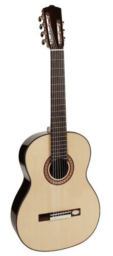 CS-60-7 Salvador Cortez Solid Top Concert Series 7-string classic guitar, solid spruce top, rosewood b&s, bone, deluxe gigbag