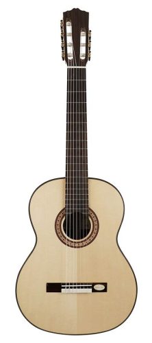 CS-60-7 Salvador Cortez Solid Top Concert Series 7-string classic guitar, solid spruce top, rosewood b&s, bone, deluxe gigbag