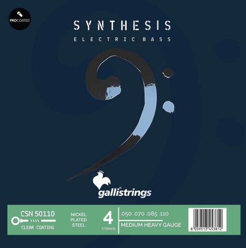 CSN-50110 Galli Synthesis string set electric bass, coated nickel plated steel winding, medium heavy, 050-070-085-110