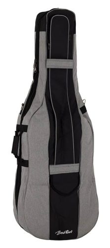 CT-112-GR Boston  cello bag 1/2 light grey, 19 mm. padded, 2 straps, various pockets