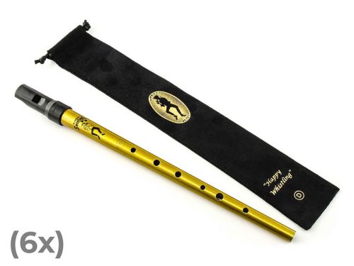 CTW/SGLDP6 Clarke  Sweetone D tinwhistle with pouch - 6 pcs gold