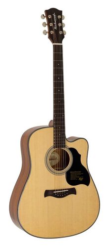 D-240-C Richwood All Solid Master Series custom shop dreadnought, glossy spruce & mahogany, cutaway, gigbag