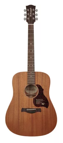 Richwood D-50 Master Series handgefertigte Dreadnought – massive Mahagoni-Decke, Mahagoni-Korpus, Satin Open-Pore Finish, Knochensattel & Stegeinlage, Derjung Deluxe Mechaniken