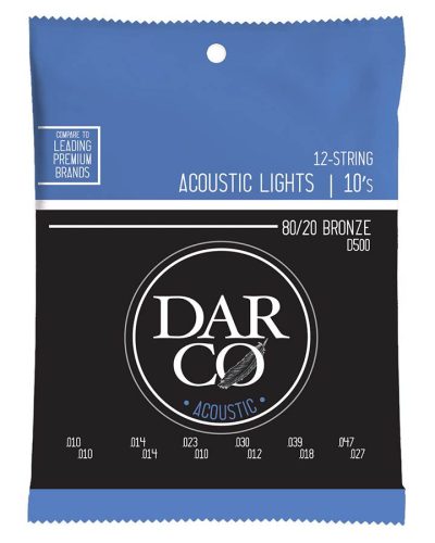 D500 Darco  string set acoustic 12-string 80/20 bronze, light 010