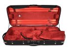 DC-160-BR Leonardo  double case, for 2 violins, wood, 2 straps, black, red