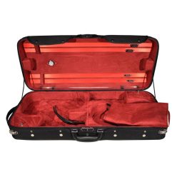   DC-160-BR Leonardo  double case, for 2 violins, wood, 2 straps, black, red