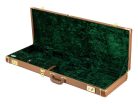 DGC-ST-BR Boston California Series electric guitar case brown tolex + brown leatheroid, gold hardware, crushed green velvet interior