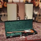 DGC-ST-BR Boston California Series electric guitar case brown tolex + brown leatheroid, gold hardware, crushed green velvet interior