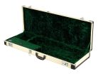 DGC-ST-CR Boston California Series electric guitar case blonde tolex + black leatheroid, nickel hardware, crushed green velvet interio