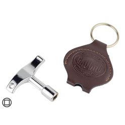   DK-4-H Hayman  drum key T-model with leather key ring pouch (various colors)