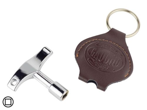 DK-4-H Hayman  drum key T-model with leather key ring pouch (various colors)