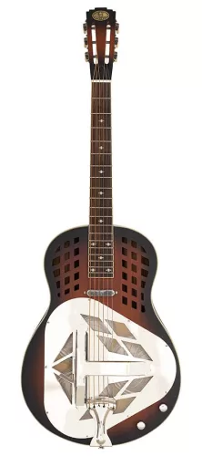 DLT12SC/DSB Royall Tri Cone 12 fret resonator DELTA SC, wooden body dark sunburst finish, Lipstick SC PU, with softcase